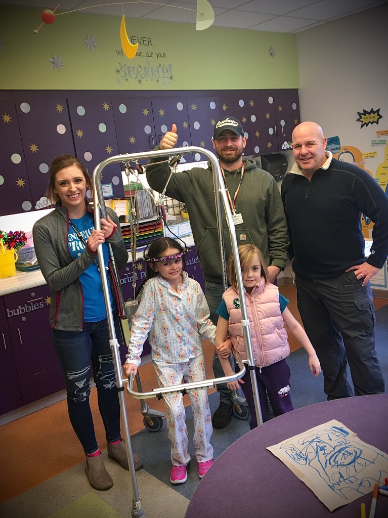 Haylee, Lee, Tenleigh, Ailsa, and Chris at Boston Children's Hospital.