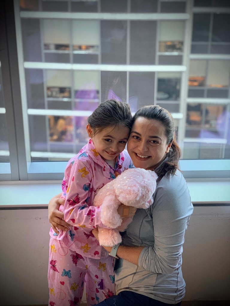 Tenleigh and her favorite RN at Boston Children's Hospital.